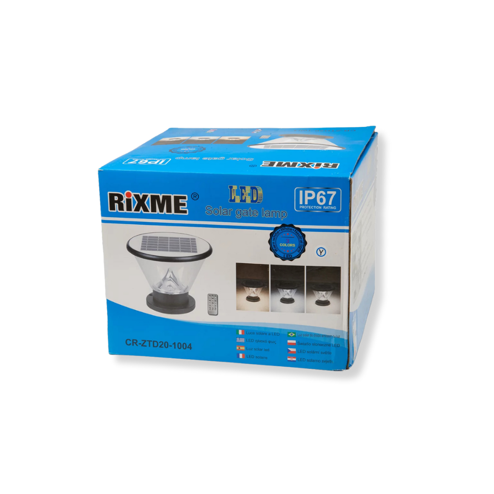 Ηλιακό Φωτιστικό με Τηλεχειριστήριο IP67 Rixme CR-ZTD20-1004